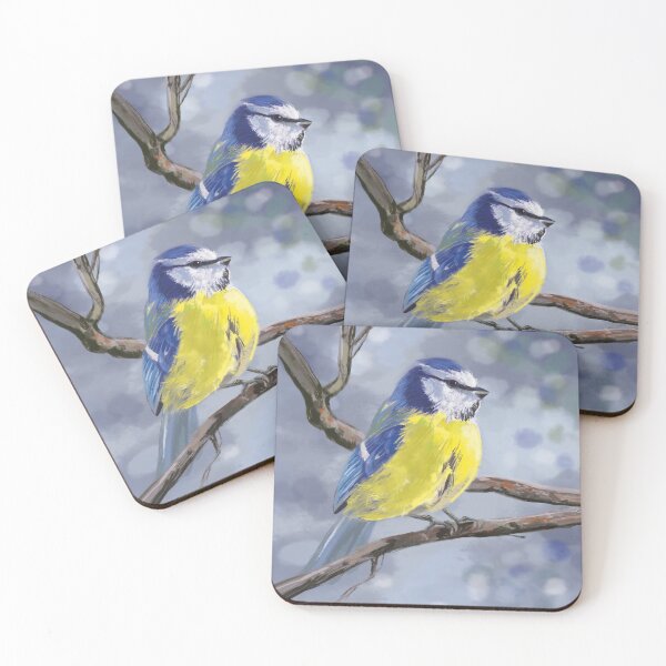 Item preview, Titmouse perched on a branch against a winter background designed and sold by asamijess.