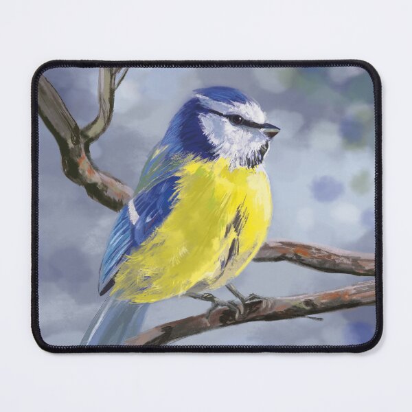 Item preview, Titmouse perched on a branch against a winter background designed and sold by asamijess.