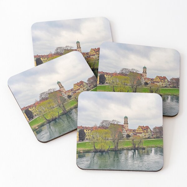 Item preview, Church and colorful old buildings, Danube riverbank, Regensburg, Germany designed and sold by goceris.