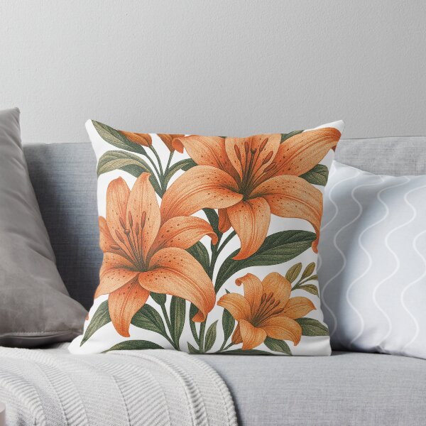 Item preview, Vintage Orange Lily Botanical Illustration – Floral Art Design designed and sold by Gold Turtle  Lina.