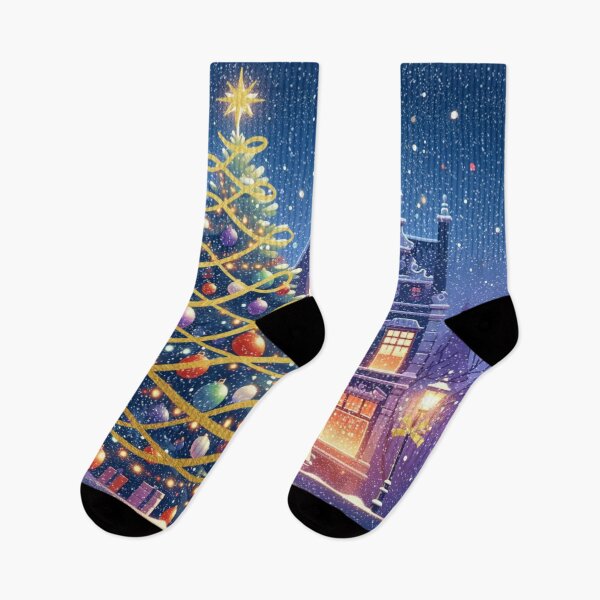 Item preview, Magical Amsterdam in the Snow – Dutch Christmas City Scene with Canals and Tree Lights designed and sold by Sugar Wisdom .