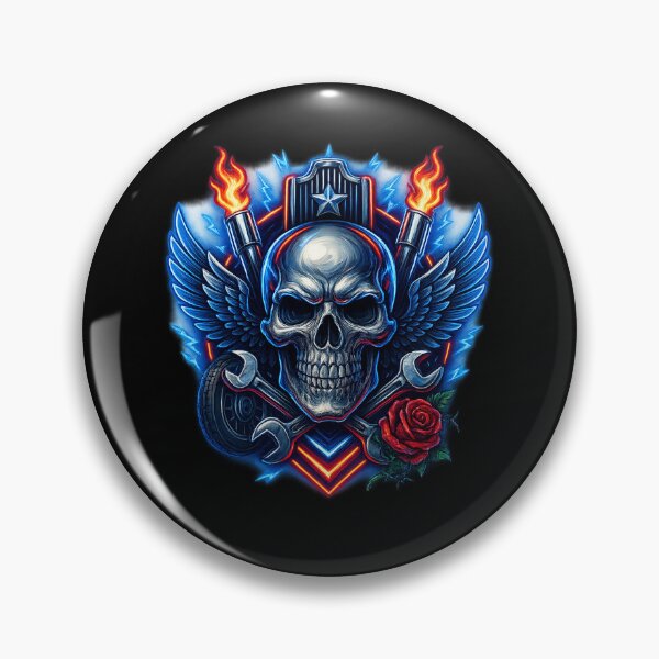 Item preview, Neon Trucker Skull with Flaming Stacks designed and sold by LaNadaYFundante.