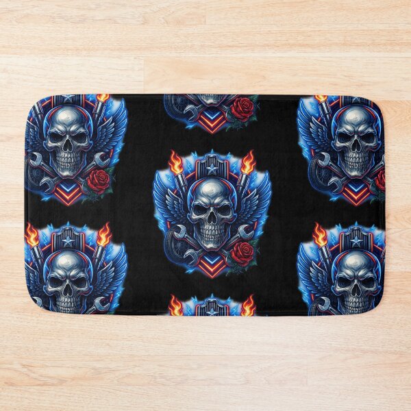 Item preview, Neon Trucker Skull with Flaming Stacks designed and sold by LaNadaYFundante.