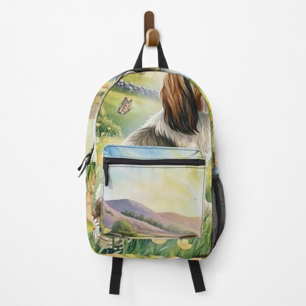 Item preview, Rainbow Bridge Dog Memorial Art – Shih Tzu in Sunlit Meadow with Rainbow designed and sold by Pixel Pout.
