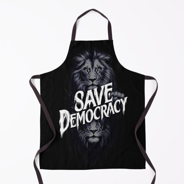 Item preview, Two Black and White Lions with the Words Save Democracy. designed and sold by GraveKey.