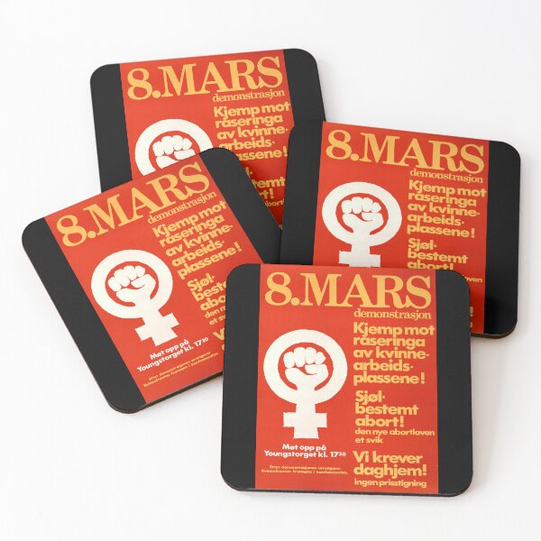 Item preview, Bold Feminist Protest Poster | March 8 Women's Day Art | Norway Activism | Red-Orange & Yellow Design | Feminism  Resistance designed and sold by artofuniverse.