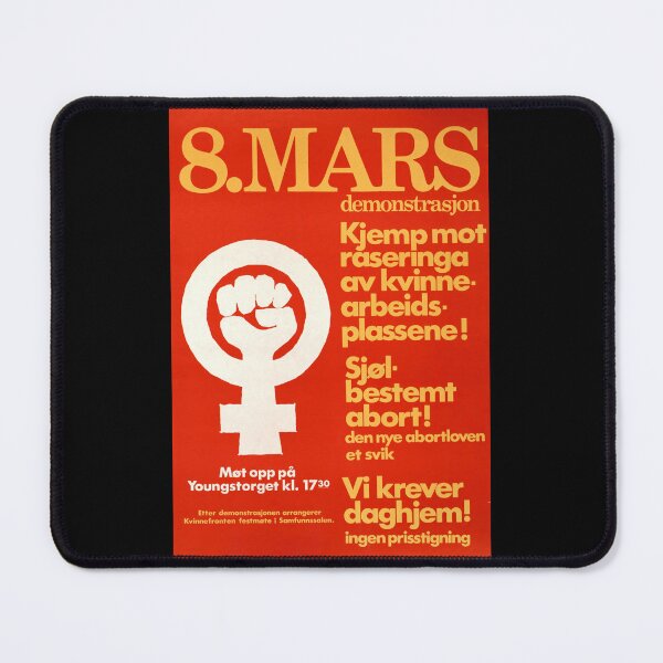 Item preview, Bold Feminist Protest Poster | March 8 Women's Day Art | Norway Activism | Red-Orange & Yellow Design | Feminism Resistance designed and sold by artofuniverse.