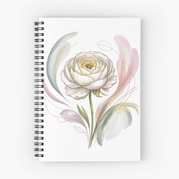 Item preview, White Ranunculus - Soft Watercolor Ranunculus Botanical designed and sold by JessArty ⭐⭐⭐⭐⭐.