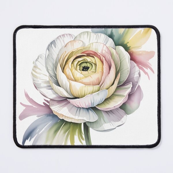 Item preview, White Ranunculus - Minimalist White Ranunculus Flower Art designed and sold by JessArty ⭐⭐⭐⭐⭐.
