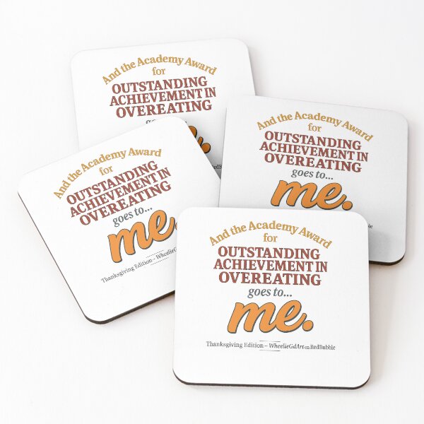 Item preview, Academy Award – Thanksgiving Edition – OUTSTANDING ACHIEVEMENT IN OVEREATING designed and sold by WheelieGdArt.