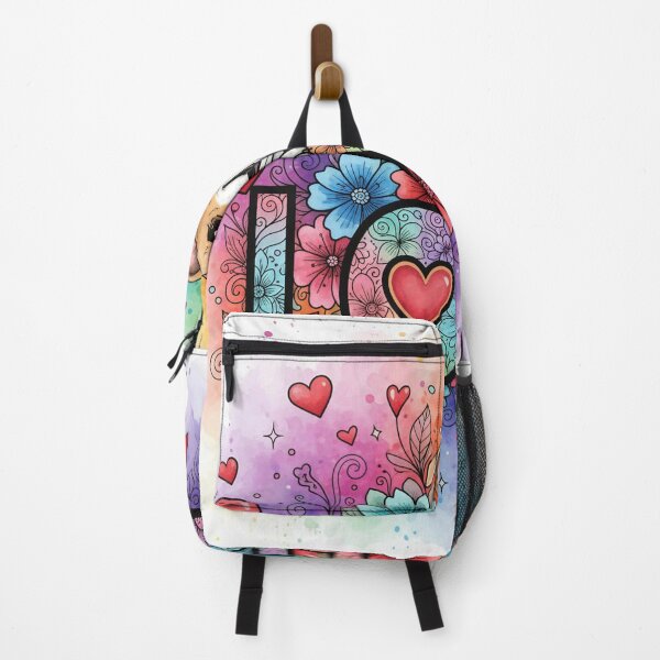Item preview, Colorful Dog Love Typography – Cute Puppy with Hearts and Flowers Rainbow Art designed and sold by Pixel Pout.