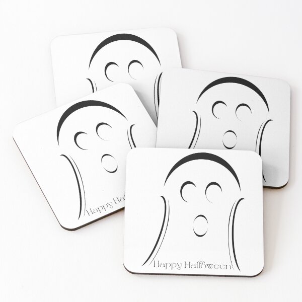 Item preview, Cute Ghost with Happy Halloween Message (Black) designed and sold by Risa-C.