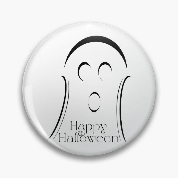 Item preview, Cute Ghost with Large Happy Halloween Message (Black) designed and sold by Risa-C.