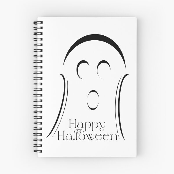 Item preview, Cute Ghost with Large Happy Halloween Message (Black) designed and sold by Risa-C.