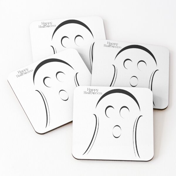 Item preview, Cute Ghost with Small Happy Halloween Message (Black) designed and sold by Risa-C.