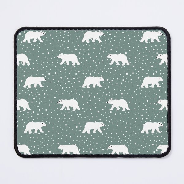 Item preview, Festive Polar Bear Pattern on Snowy Background designed and sold by aimeeandkate.