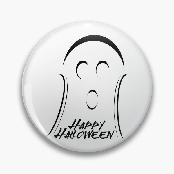 Item preview, Cute Ghost with Large, Spooky Happy Halloween Message (Black) designed and sold by Risa-C.