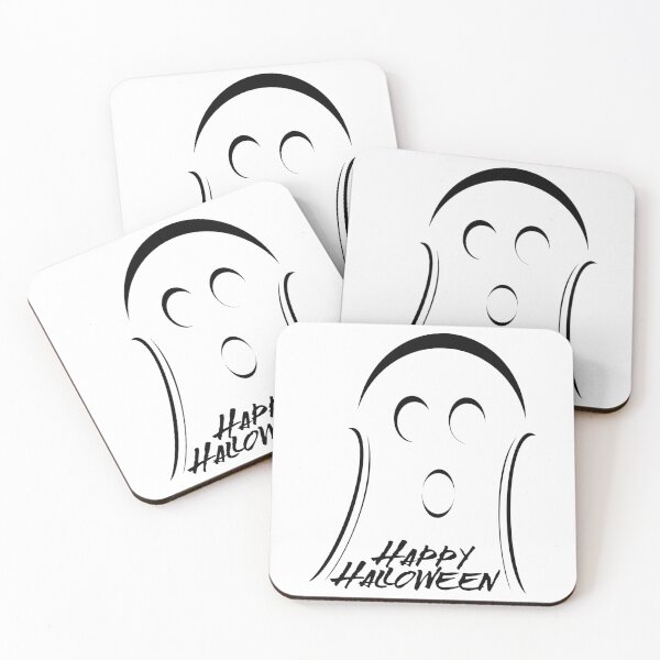 Item preview, Cute Ghost with Large, Spooky Happy Halloween Message (Black) designed and sold by Risa-C.