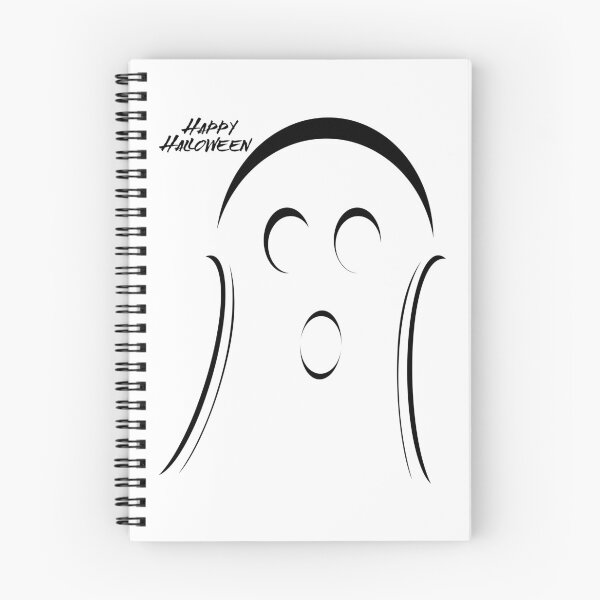 Item preview, Cute Ghost with Small, Spooky Happy Halloween Message (Black) designed and sold by Risa-C.