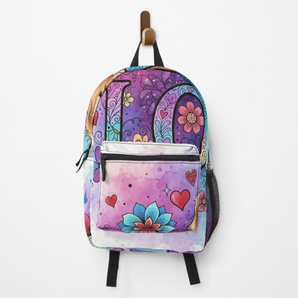 Item preview, Rainbow LOVE Typography with Cute Spaniel Puppy – Colorful Hearts and Flowers Watercolor Art designed and sold by Pixel Pout.