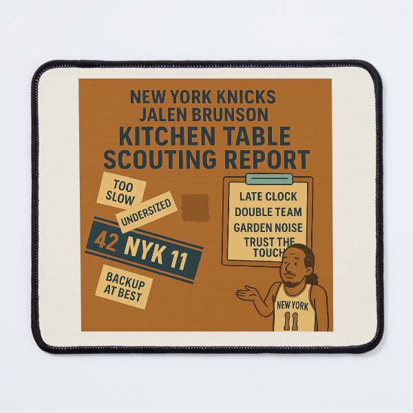 Item preview, Jalen Brunson Kitchen Table Scouting Report Knicks Art designed and sold by POD DYNASTY.