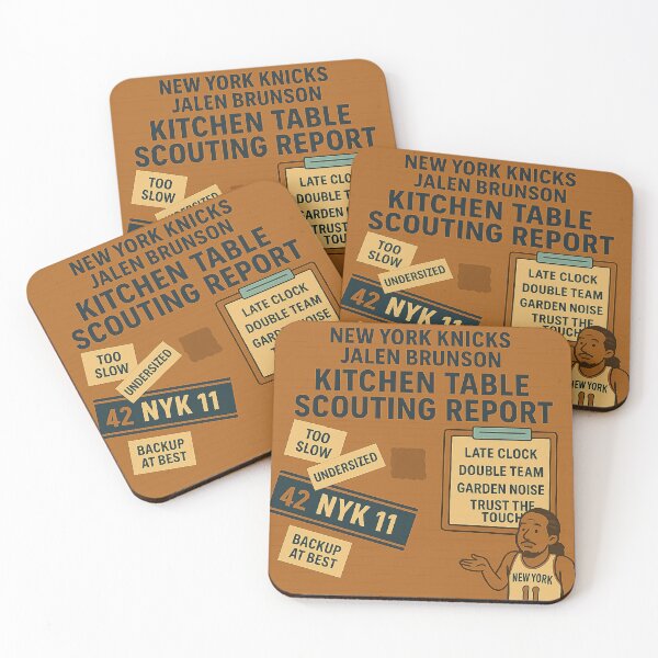 Item preview, Jalen Brunson Kitchen Table Scouting Report Knicks Art designed and sold by POD DYNASTY.