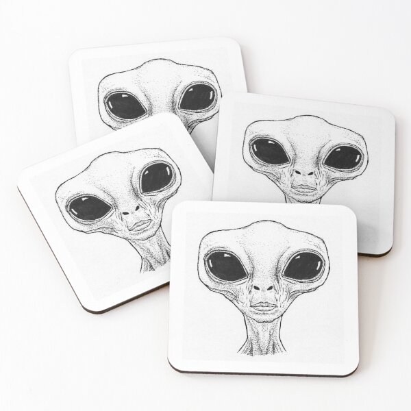 Item preview, Black and White Alien Head Illustration designed and sold by wbhny.