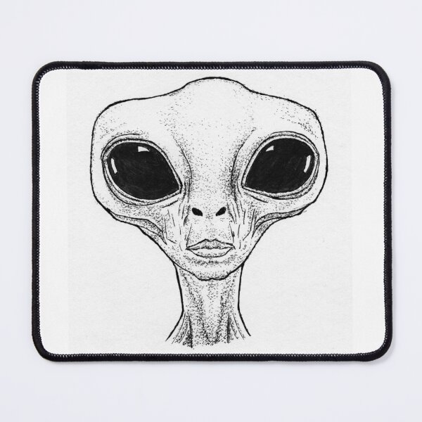 Item preview, Black and White Alien Head Illustration designed and sold by wbhny.