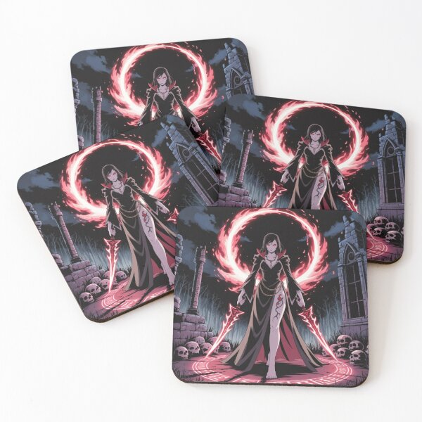 Item preview, Dark Sorceress – Gothic Anime Witch with Fire Blades designed and sold by JouRav.