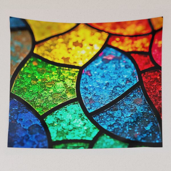 Item preview, Vibrant Jewel Toned Stained Glass Texture Art designed and sold by Health And Fitness Posts e-Store.