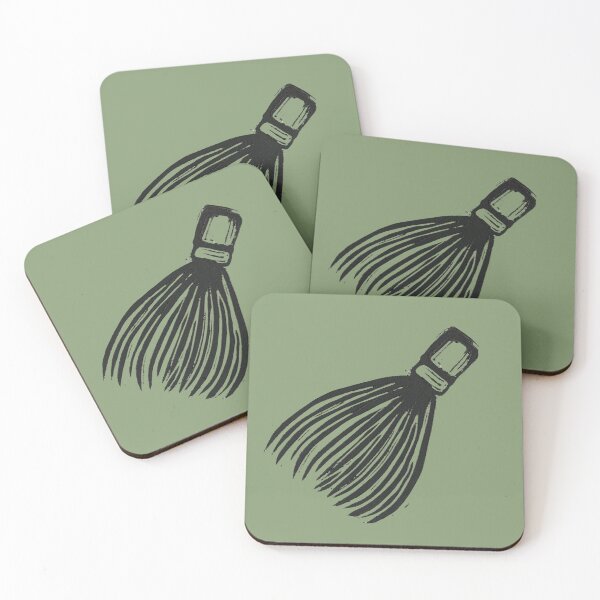 Item preview, "Matcha Whisk" Linocut Print designed and sold by samsprintsandpatches.