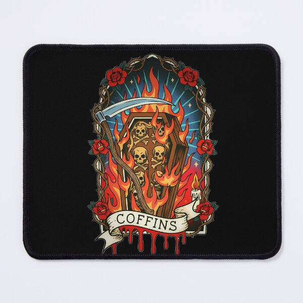 Item preview, COFFINS Burning Coffin & Skulls designed and sold by CoffinsArt.