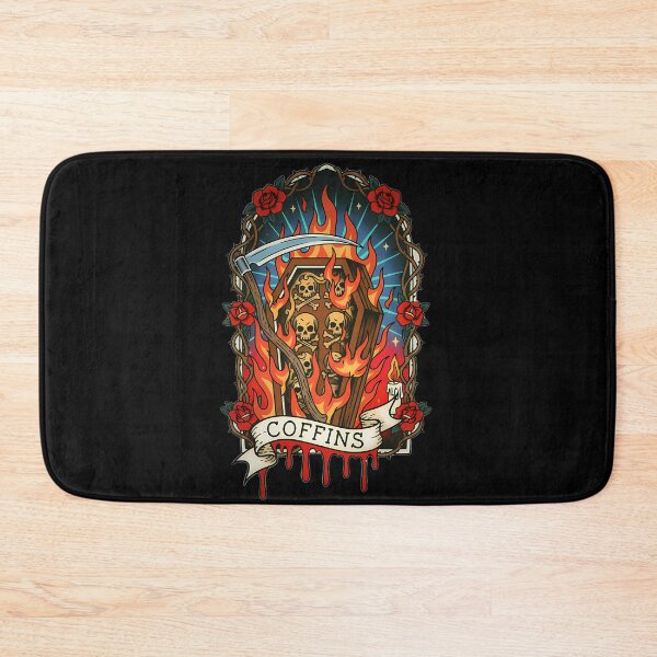 Item preview, COFFINS Burning Coffin & Skulls designed and sold by CoffinsArt.