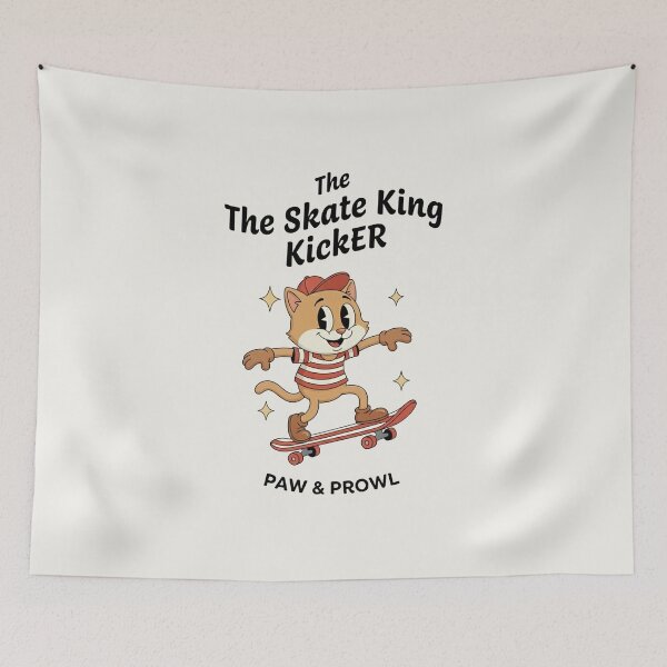 Item preview, Skate King Kicker Retro Cat Paw & Prowl designed and sold by HoopeStylee.