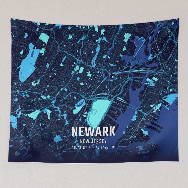 Item preview, Newark Midnight City Map designed and sold by HomeLivingCo.
