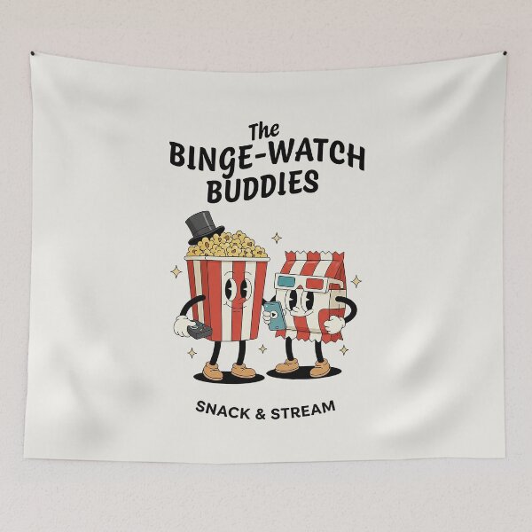 Item preview, Binge-Watch Buddies Retro Popcorn Snack & Stream designed and sold by HoopeStylee.