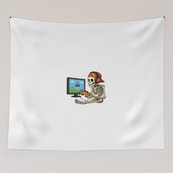 Item preview, Skeleton gamer focuses at screen designed and sold by SKINOVAstore.