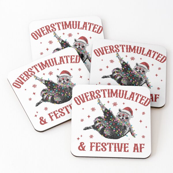 Item preview, Overstimulated But Festive Racoon Christmas - Funny Christmas Classic designed and sold by IdealDo.