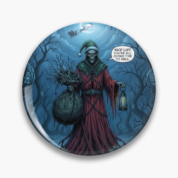 Item preview, Dark Christmas Reaper - Nice List? All Going to Hell - Goth Holiday Humor. designed and sold by jheinart.
