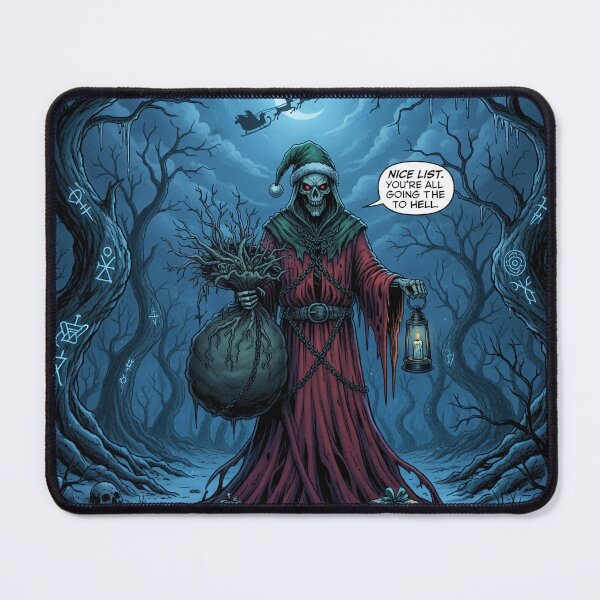 Item preview, Dark Christmas Reaper - Nice List? All Going to Hell - Goth Holiday Humor. designed and sold by jheinart.