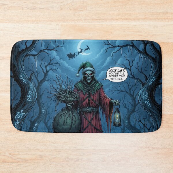 Item preview, Dark Christmas Reaper - Nice List? All Going to Hell - Goth Holiday Humor. designed and sold by jheinart.