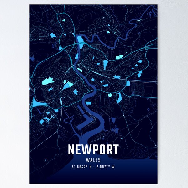 Item preview, Newport Midnight City Map designed and sold by HomeLivingCo.