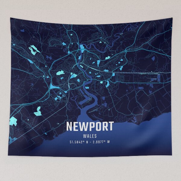 Item preview, Newport Midnight City Map designed and sold by HomeLivingCo.