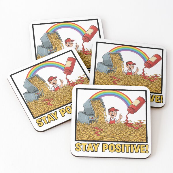 Item preview, Stay Positive French Fry Ketchup Panic Worker designed and sold by Bogologo.