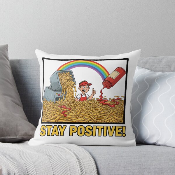Item preview, Stay Positive French Fry Ketchup Panic Worker designed and sold by Bogologo.