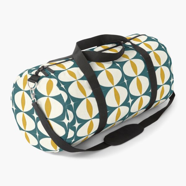 Item preview, Mid-Century Geometric Pattern – Bold Retro Geometry: Mod Oval Mania Vision with Rounded Rectangles, Ovals & Diamonds in Dark Green, White & Yellow designed and sold by The Print Parlor.