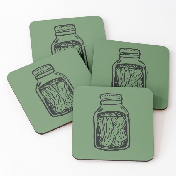 Item preview, "Pickle Jar" Linocut Print designed and sold by samsprintsandpatches.