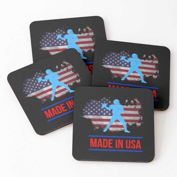 Item preview, Football player with a ball against the American flag designed and sold by QuoteCanvas.TH.