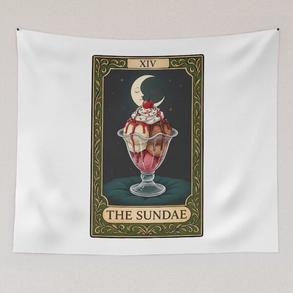 Item preview, The Sundae Tarot Card | Ice Cream Illustration designed and sold by Pets & Memes & Stuff.