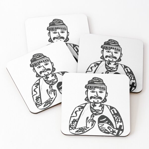 Item preview, "Matty Matheson Iconography" Linocut Print designed and sold by samsprintsandpatches.